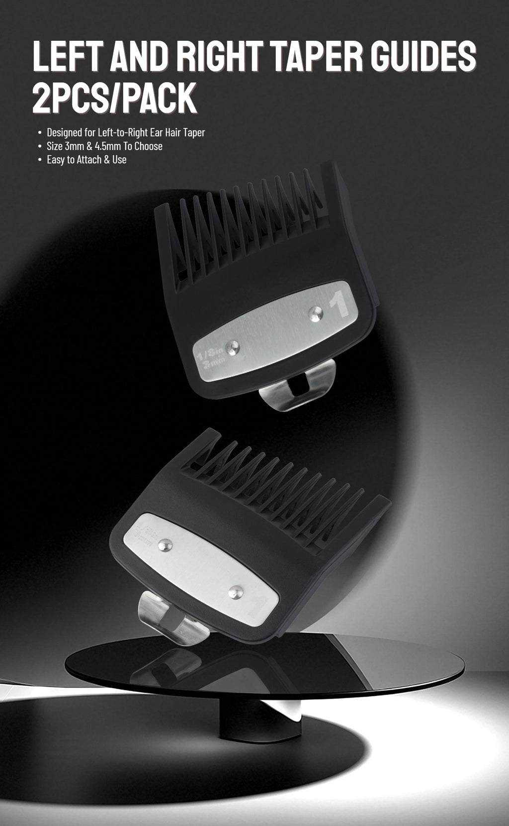 Peines de límite para cortapelos profesionales, guía de corte de pelo para peluquero, protectores para maquinilla de cortar el pelo, herramientas de estilismo de 3mm/4,5mm, 2 uds.