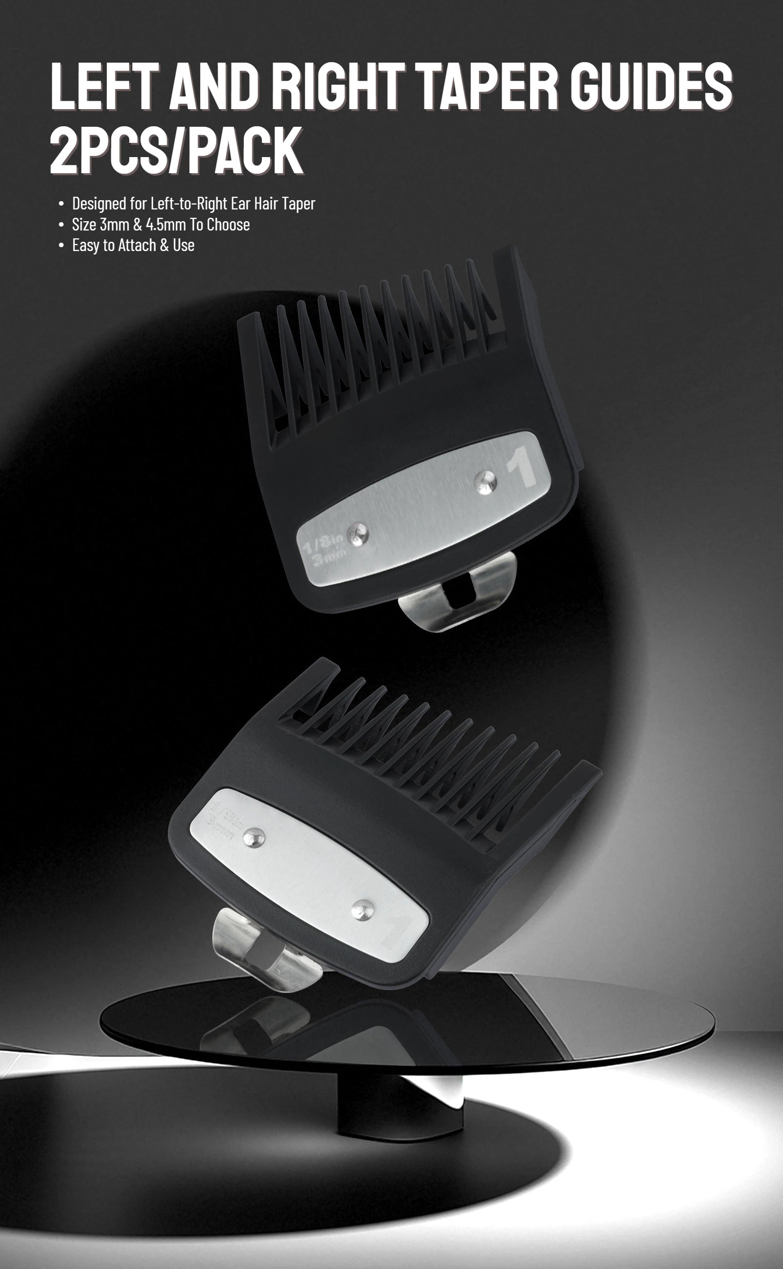 Peines de límite para cortapelos profesionales, guía de corte de pelo para peluquero, protectores para maquinilla de cortar el pelo, herramientas de estilismo de 3mm/4,5mm, 2 uds.