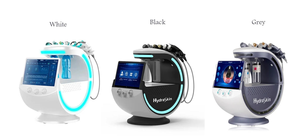 7 en 1 Analizador inteligente de azul hielo Máquina facial multifunción Diamond Hydra Dermoabrasión Facial Aquafacial