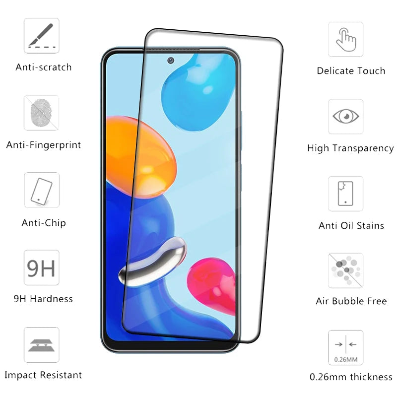 4/3/2/1 Uds cubierta completa de cristal para Redmi Note 11 cristal Xiaomi Redmi Note 11 vidrio 9H HD Protector de pantalla Redmi Note 11 Pro Plus 11S