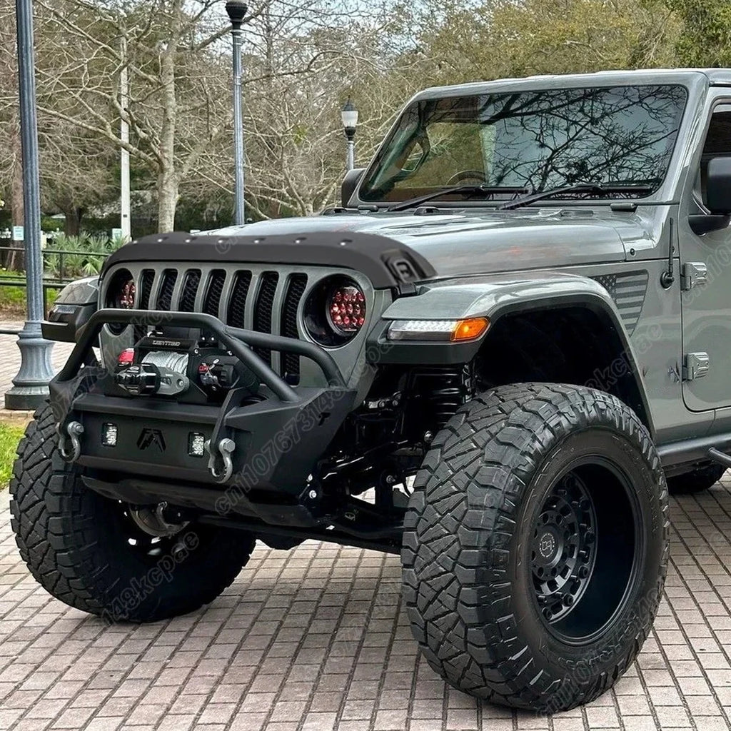Para Jeep Gladiator Wrangler JL 2018 2019 2020 cubierta protectora de capó de automóvil Kit de accesorios de decoración deflector de arena y grava