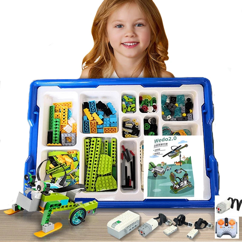 WeDo 2,0 Core Set RC robótica vapor en caja Kit Compatible lego 45300 WeDo bloques de construcción DIY juguetes educativos regalos de navidad