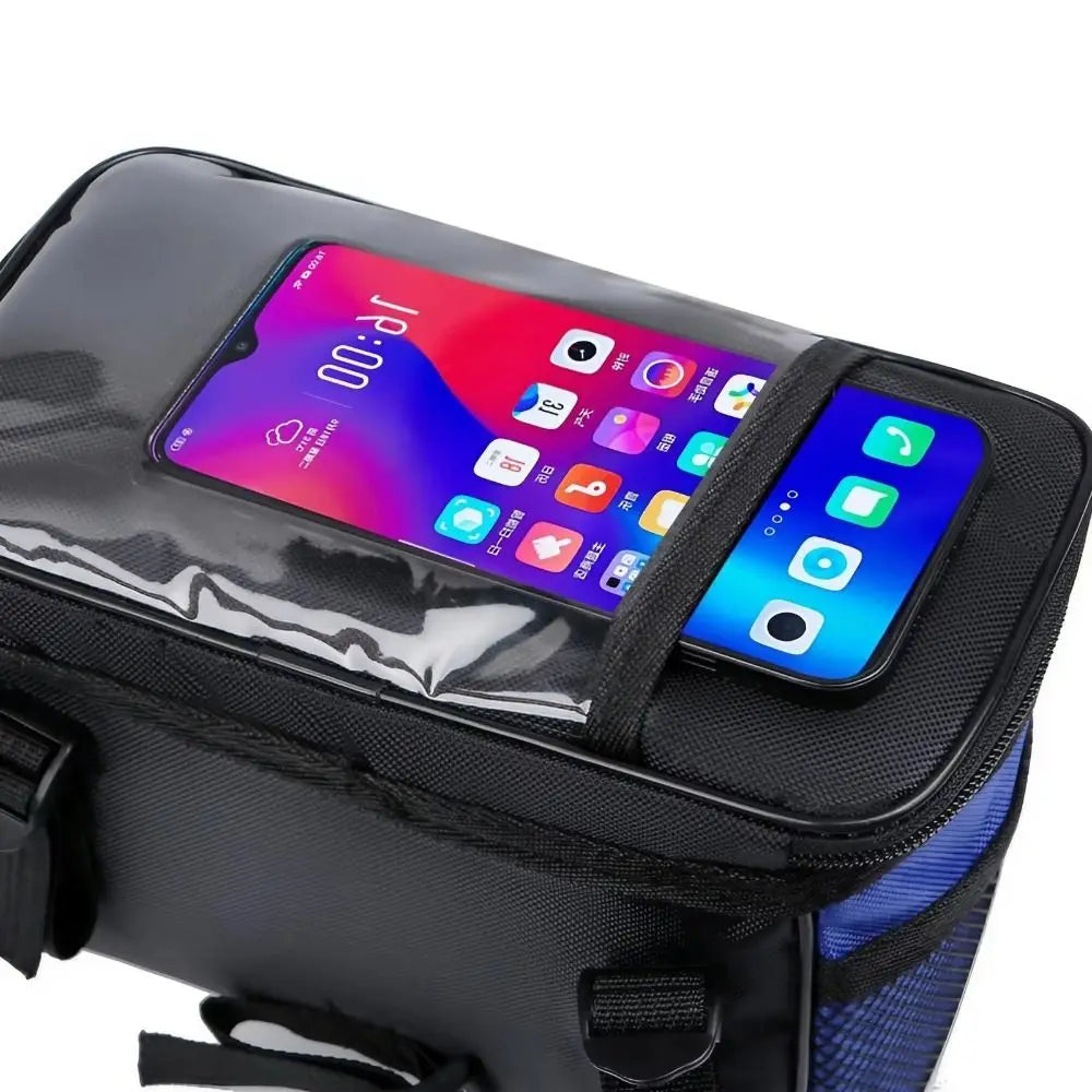 Bolsa impermeable para tubo delantero de bicicleta, tira reflectante, fácil instalación, cesta para manillar de bicicleta, gran capacidad