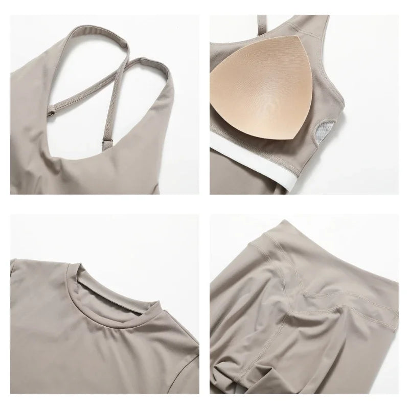 Ropa deportiva de 2 piezas para mujer, conjunto de Yoga, ropa de gimnasio, ropa deportiva, trajes de Yoga, conjunto de Fitness, chándales, Sujetador deportivo, mallas de cintura alta para gimnasio