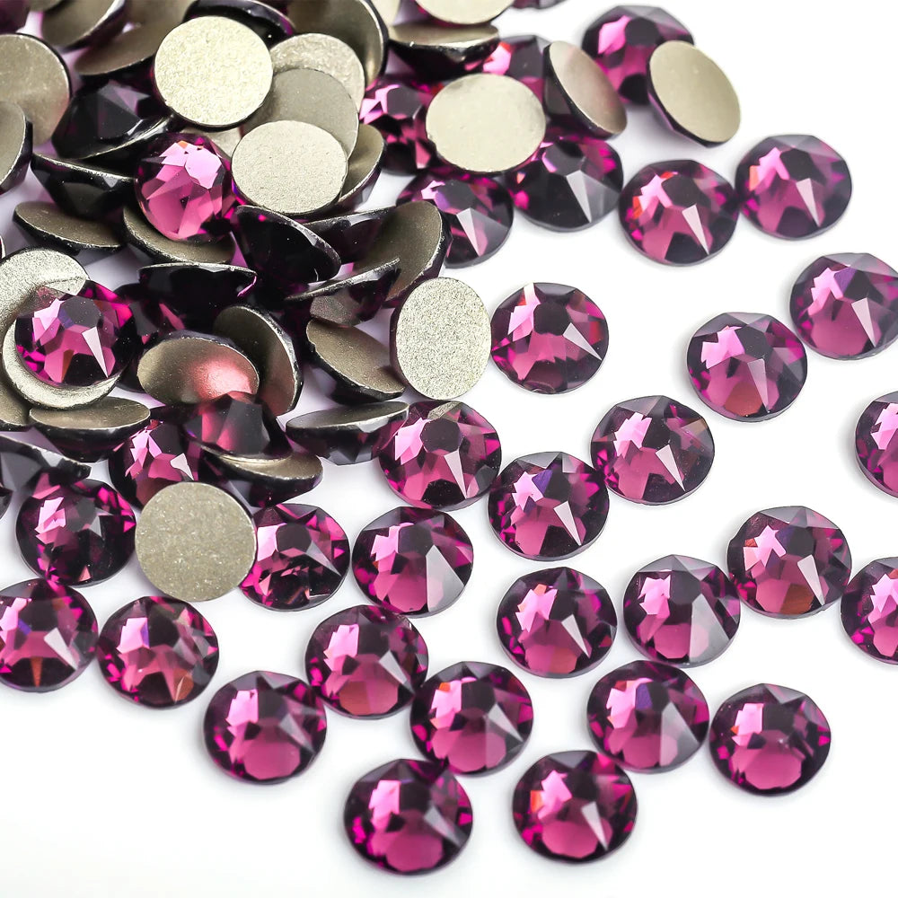 VC 2088-diamantes de imitación para decoración de uñas, 16 caras de corte, cristales brillantes, ss10-30 Strass 8Big + 8Small, sin fijación térmica
