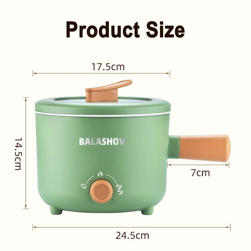 Olla eléctrica, aparato de cocina de doble capa para el hogar, olla caliente, calentador de sopa, cocina multifunción, Mini sartén antiadherente