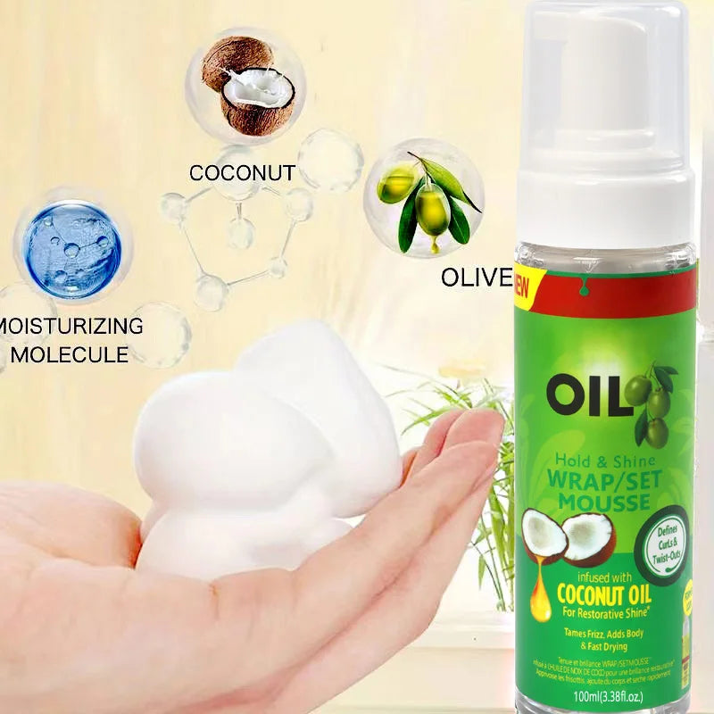 Mousse para el cabello con Control del Frizz, estilos ondulados, trenzas de Mousse, espuma hidratante de 100Ml, ratón para peinar el cabello con barra de cera para el cabello para trenzas