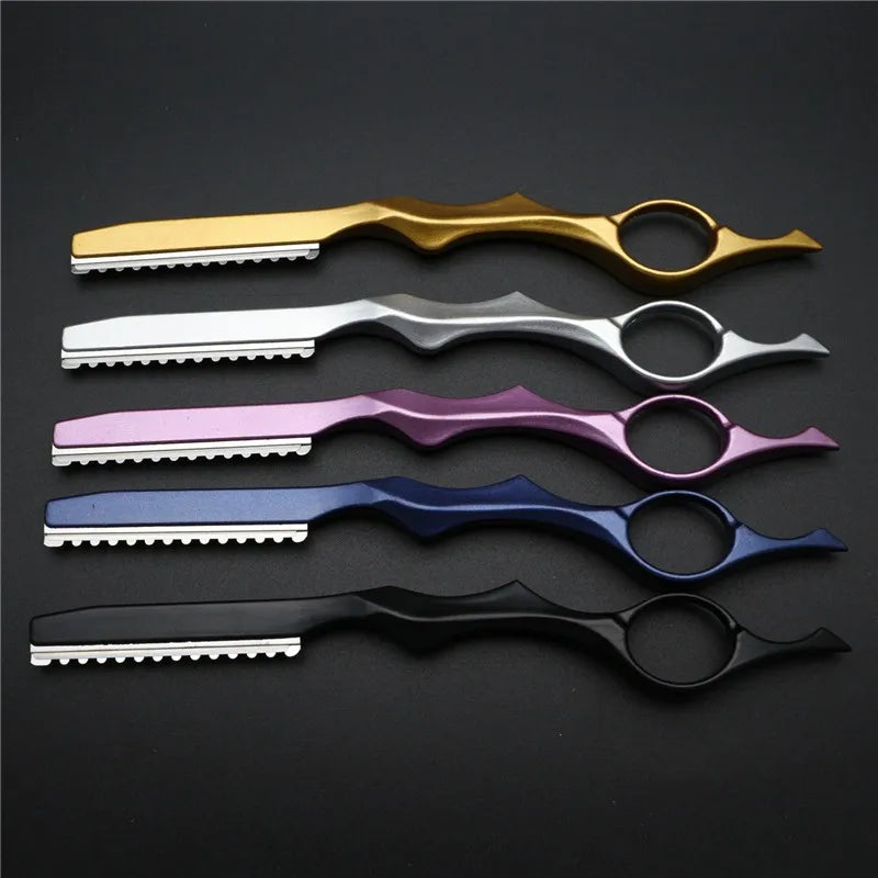 Navaja de Aluminio para Adelgazar el Cabello, Cuchilla de Corte Profesional, Afilada, para Barbería, Herramientas de Salón