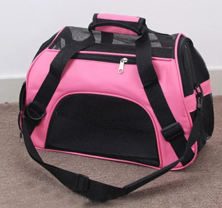 Bolsas de transporte para gatos, bolsa de transporte portátil para perros, bolsas de transporte transpirables de malla para perros pequeños, bolso plegable para gatos, bolsa de viaje para mascotas, bolsa de transporte