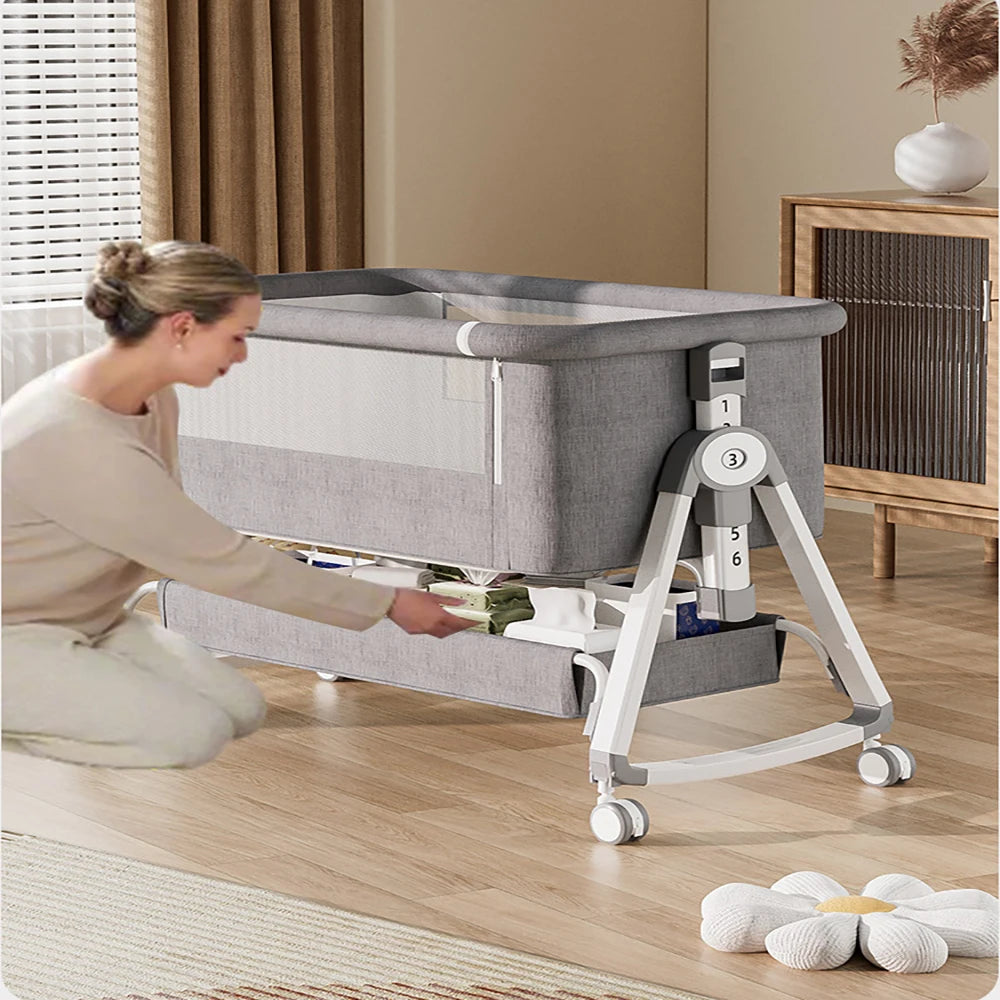 Cuna Multifuncional Segura para Bebés, Plegable, con Función de Balanceo, para Colocar Junto a la Cama, Portátil, para Recién Nacidos, para una Vida Familiar Más Sencilla
