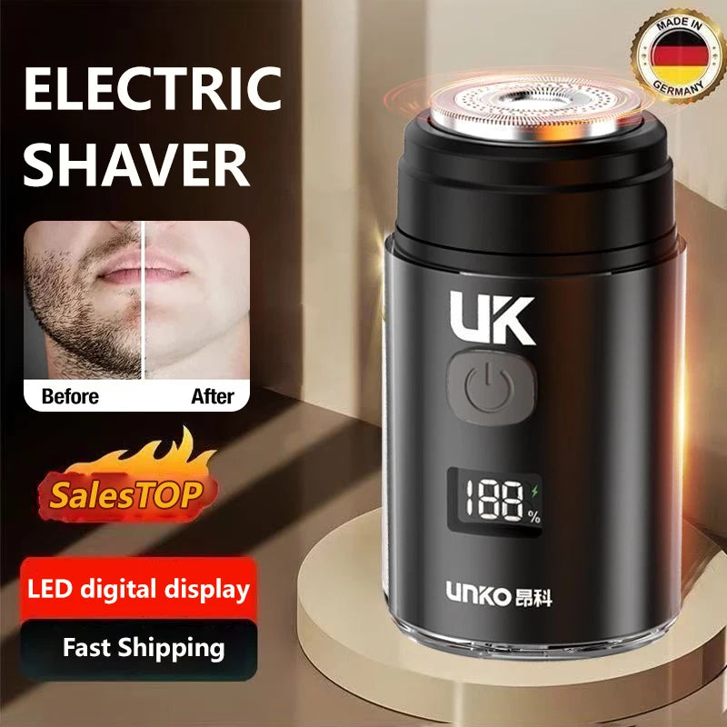 Afeitadora portátil para hombre, Afeitadora eléctrica recargable con pantalla Digital Led, afeitadora de barba resistente al agua para carga de coche en seco y húmedo