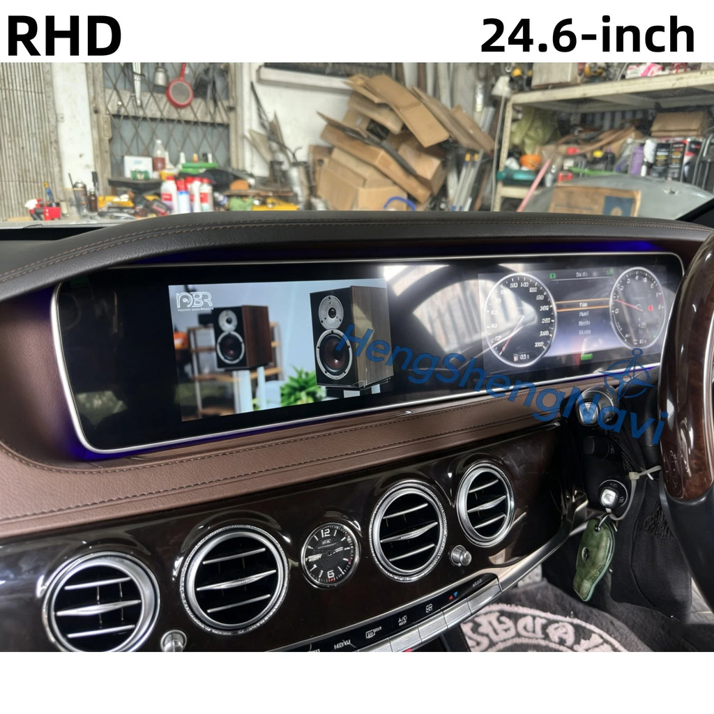 Radio para Auto Android Auto + Pantalla Digital Dual de 24.6 Pulgadas para Mercedes Benz Clase S W222 2014-2020 Reproductor Multimedia Estéreo Carplay