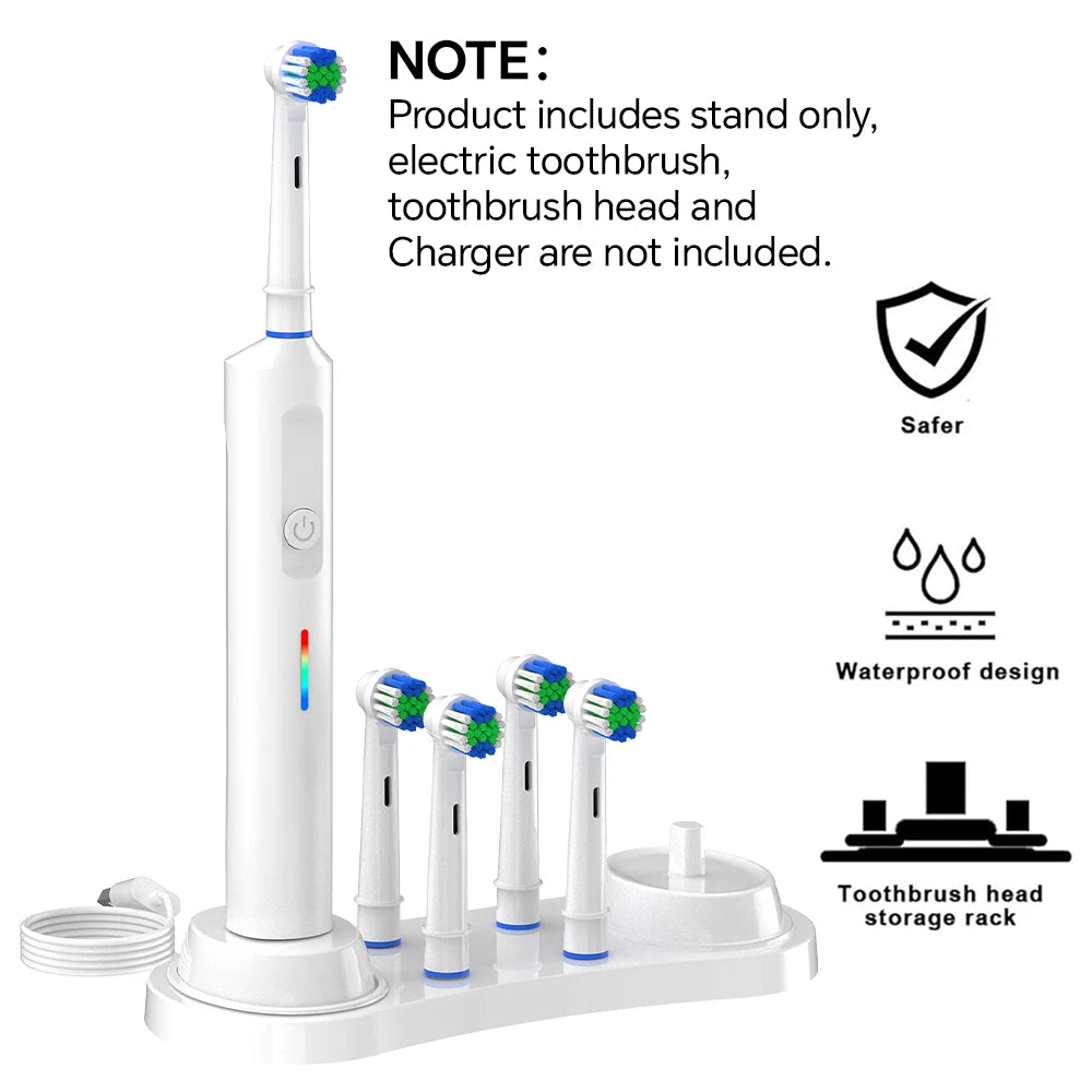 Compatible con soporte para cepillo de dientes eléctrico Oral B, base de soporte para cabezales de cepillo de dientes para cepillos de dientes eléctricos OralB Pro y D Series