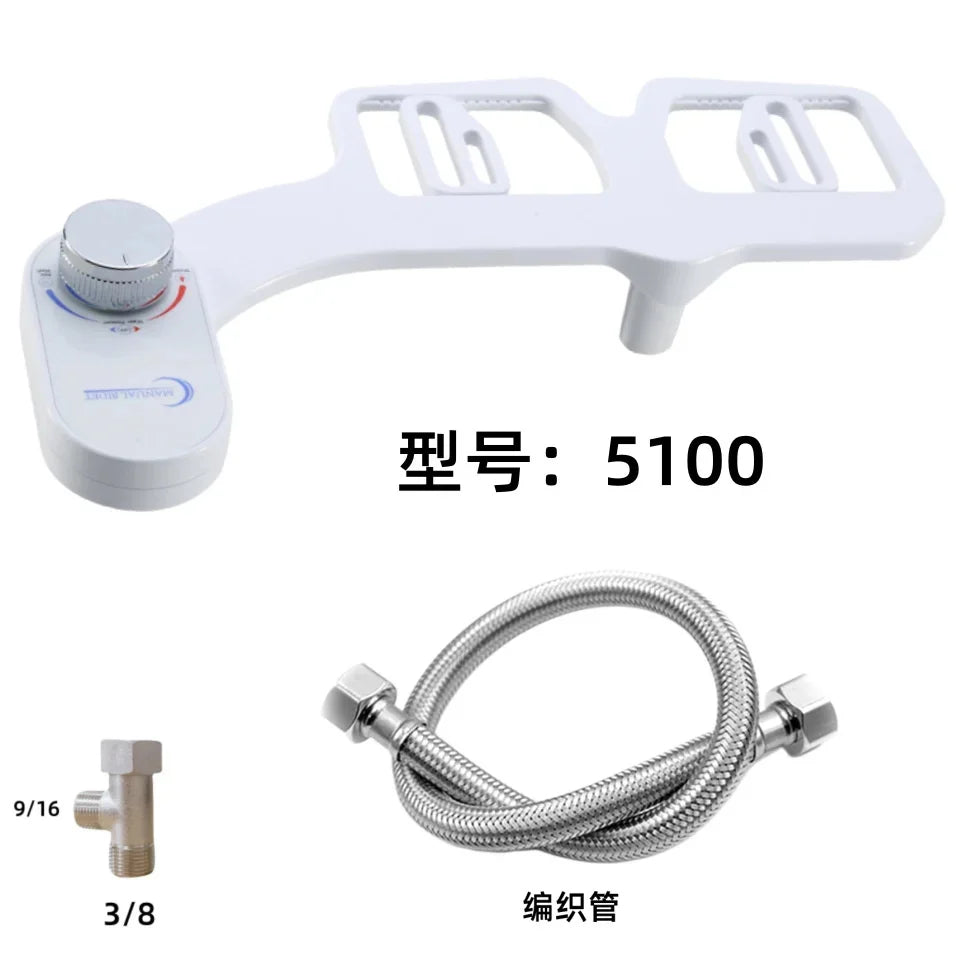 Asiento de inodoro inteligente no eléctrico con bidé ginecológico de doble pulverización de enfriamiento único bidé con boquilla totalmente oculta