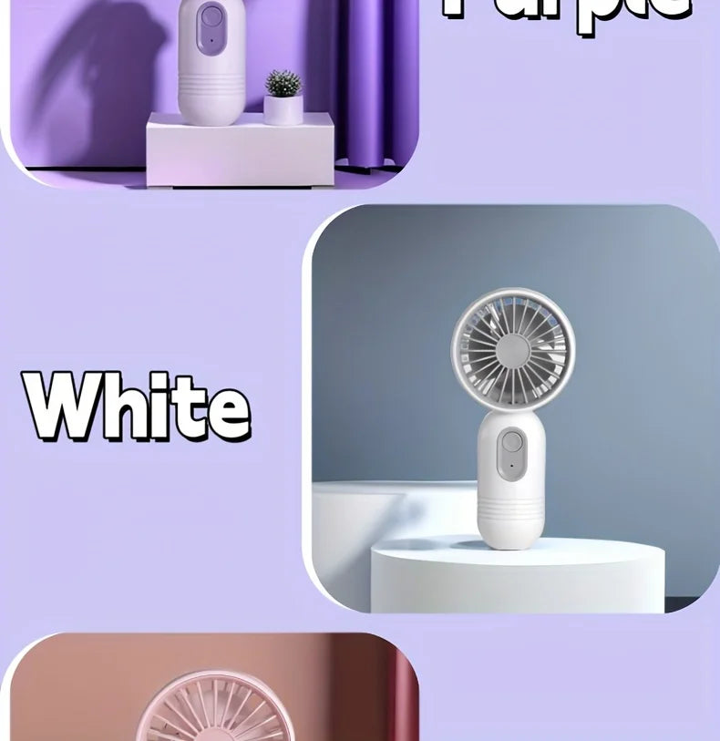 Mini ventilador portátil, pequeño ventilador de mano, carga USB, ventilador de mano de 3 velocidades adecuado para oficina, viajes al aire libre y camping