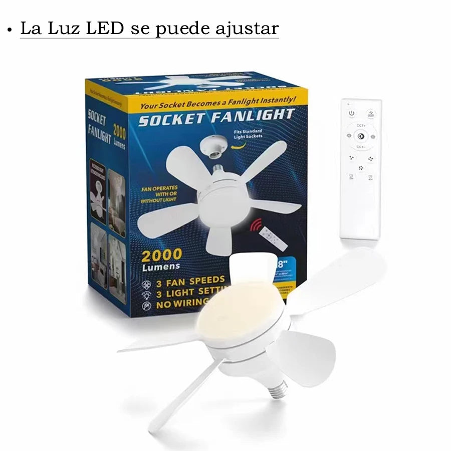 35W Ceiling Fan With Remote Control LED Light Fan E27 Base Intelligent Silent Ceiling Fan For Bedroom And Living Room