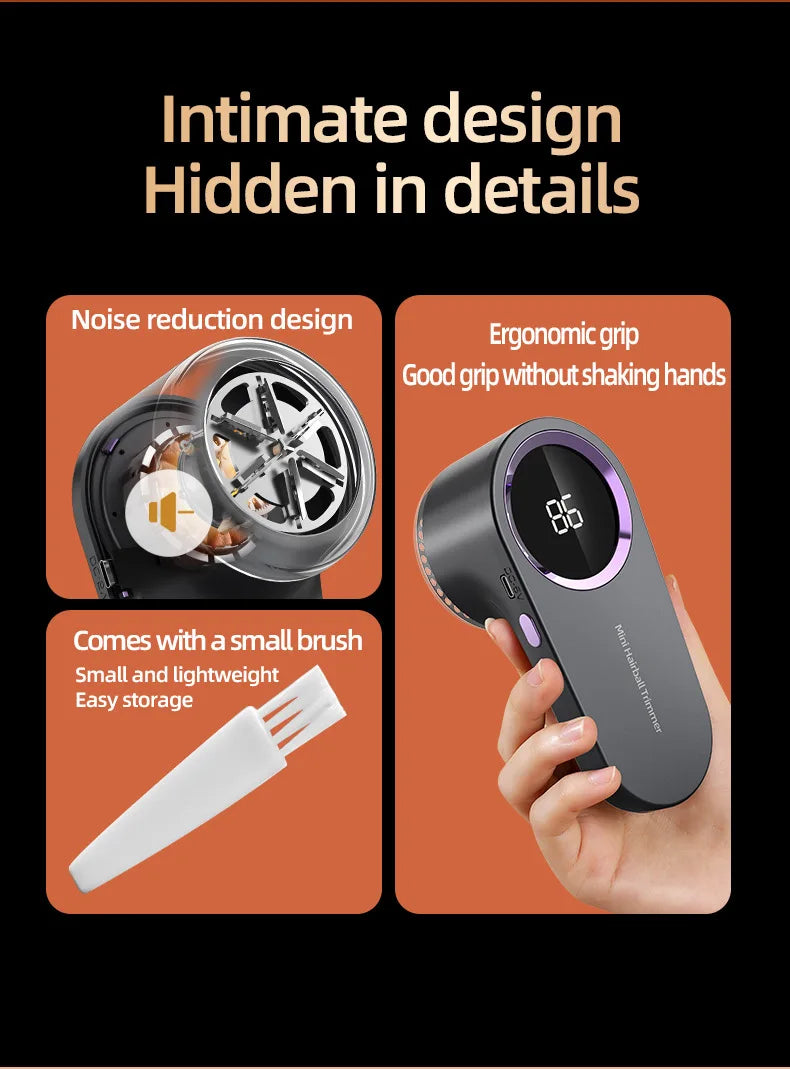 Dispositivo de depilación de cabello para ropa, dispositivo de depilación de cabello de partículas eléctrico Digital portátil LED, dispositivo de eliminación de fieltro recargable por USB