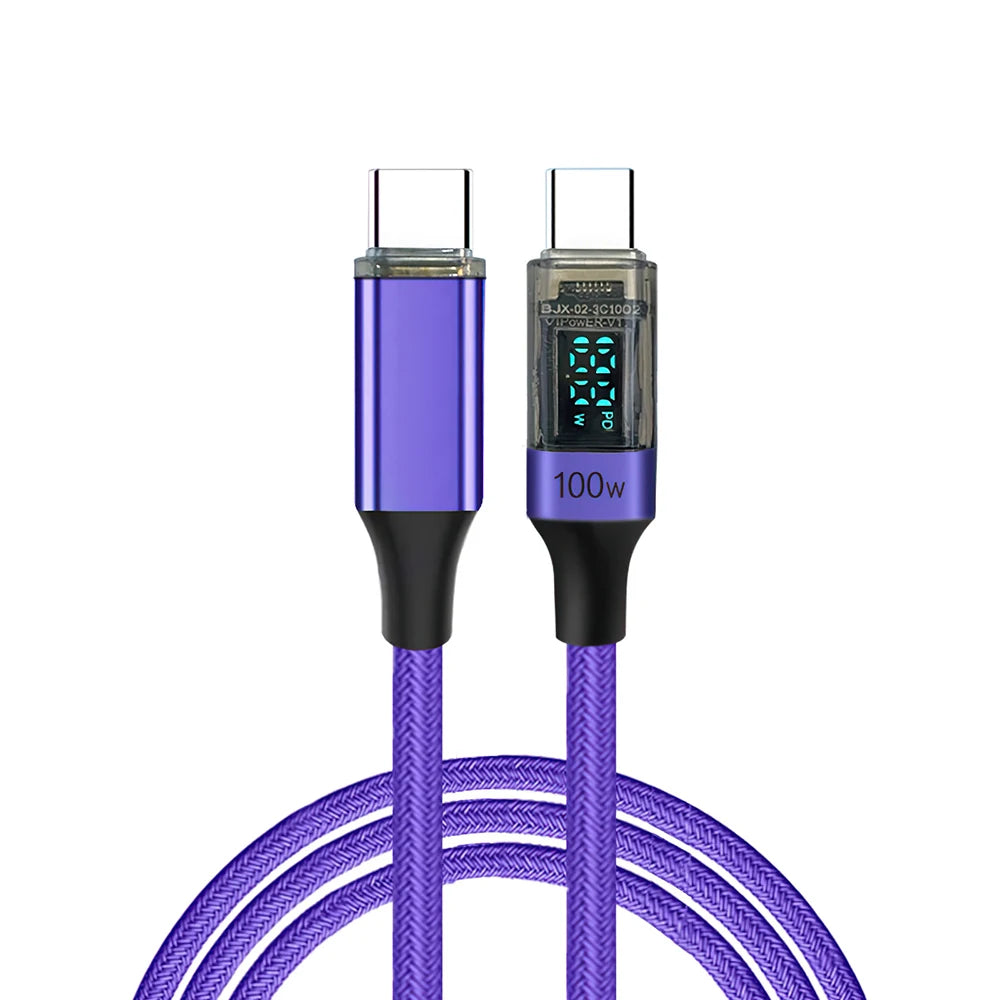 PD 100W USB tipo C a C Cable para iPhone 15 16 Macbook iPad Samsung S24 S25 cargador de datos 0,5 m 1m 2m Cable de nailon USBC carga rápida
