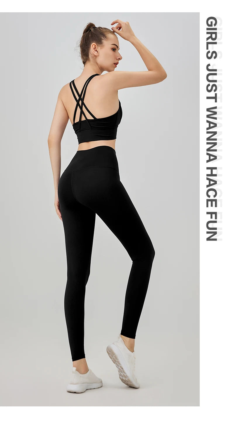 Ropa de Yoga de 2 piezas, chándal para mujer, ropa atlética, traje de Fitness para Pilates, entrenamiento de gimnasio, ropa de realce, Sujetador deportivo, traje de mallas