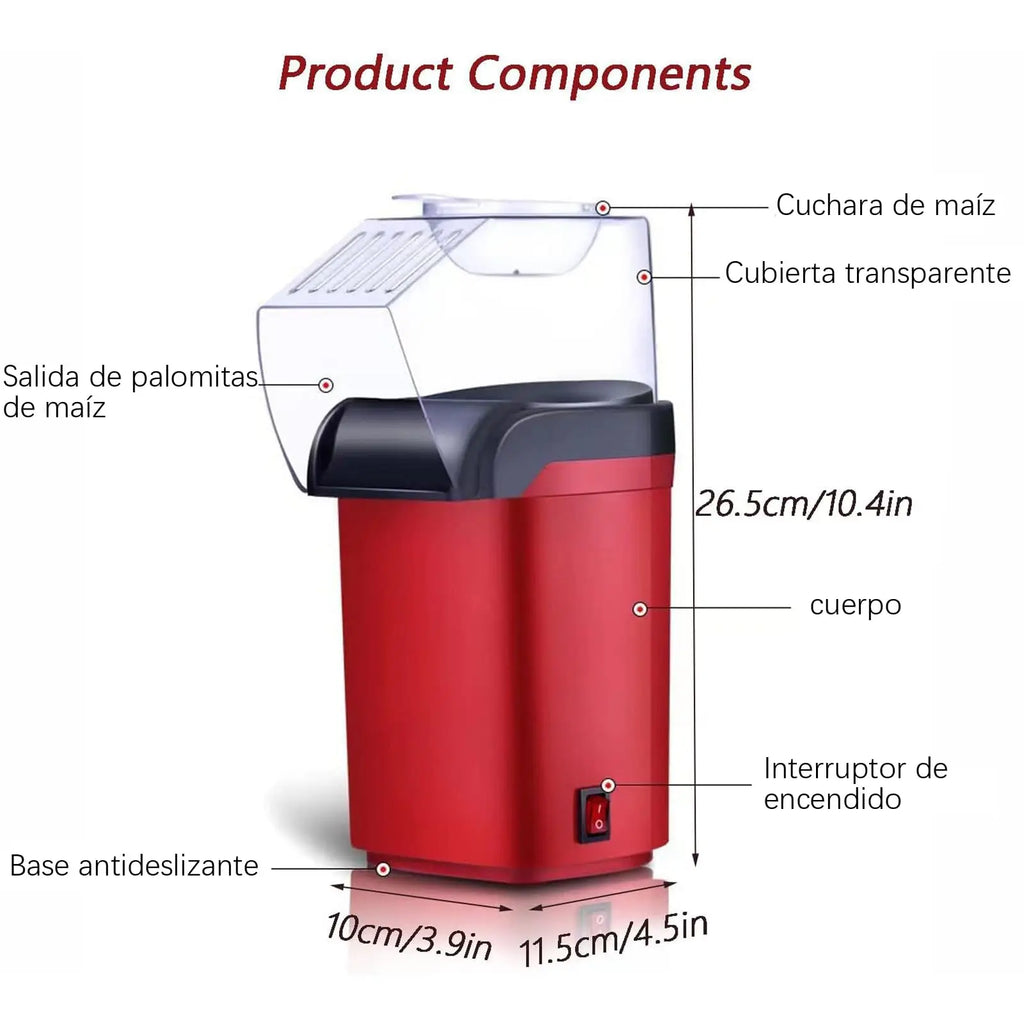 Máquina de Hacer Palomitas de Maíz Eléctrica: Fácil de Usar,maquina de palomitas de maíz máquina palomitas popcorn machine create palomitas Saludable para Películas Rápido y Ideal para Fiestas en Hogar Familiar