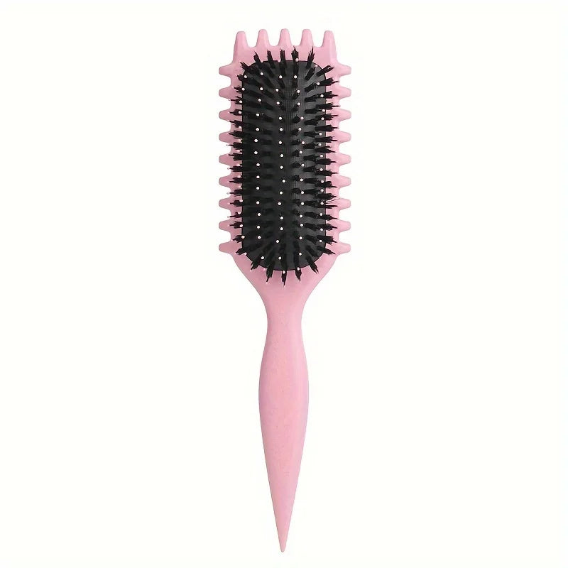1 cepillo de caramelo, cepillo para peinar el cabello rizado, desenredante con puntas, reduce la separación de tirar, cerdas de nailon para todo tipo de rizo