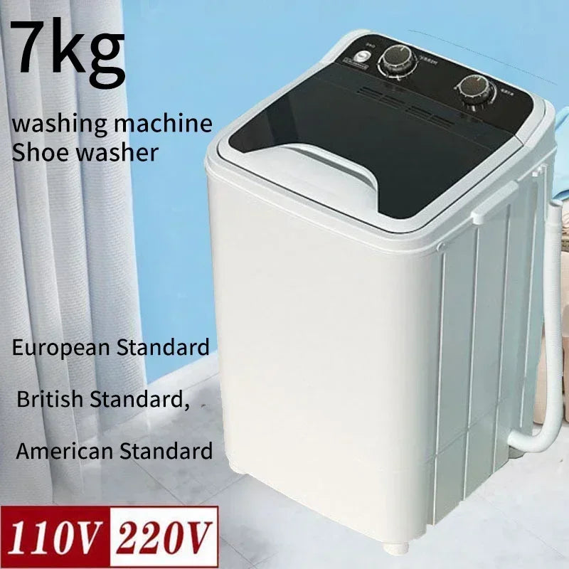 Venta caliente del hogar 7.5L 3 en 1 mini lavadora portátil de cubo grande con función de lavado y vibración, gran capacidad