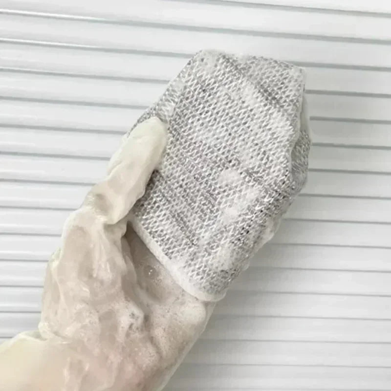Paño de limpieza mágico, palo de hierro, toallitas de Metal, trapos, paño de cocina mágico, toalla de lavado, alambre de acero plateado, paño de cocina, trapo grueso, 1-20 piezas