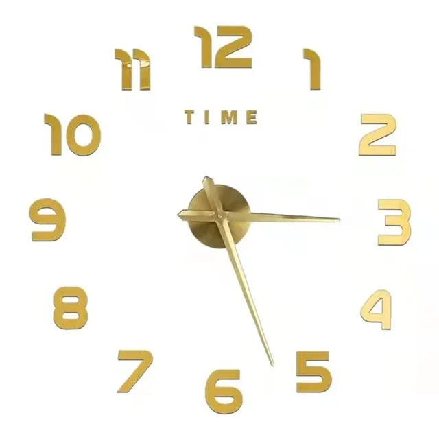 Reloj de pared con espejo acrílico de Número Romano grande 2D/3D, pegatina de moda DIY, relojes de cuarzo, reloj, decoración del hogar, pegatinas para el salón