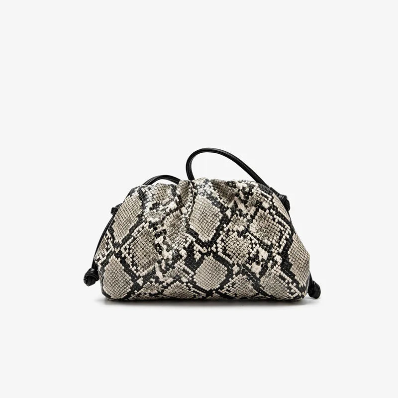 Bolsos de Mano con Diseño de Serpiente para Mujer, Bolso Tipo Dumpling, Clutch, Bandolera, Bolso de Hombro, Bolso de Diseñador de Lujo