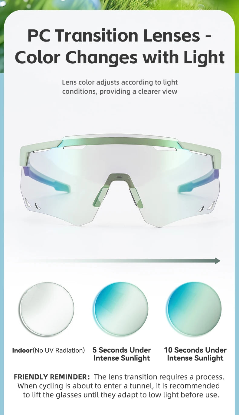 ROCKBROS-gafas de sol polarizadas y fotocromáticas para ciclismo, lentes deportivas para bicicleta de montaña y carretera, protección UV400