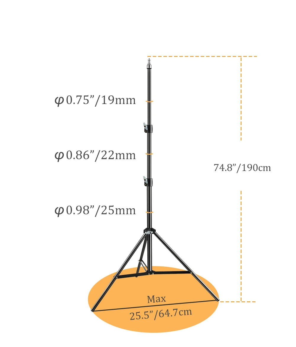 Trípode extensible SH de 190cm con tornillo y ruedas de 1/4, control remoto por Bluetooth para cámara DSLR, trípode de micrófono con luz de relleno para teléfono inteligente