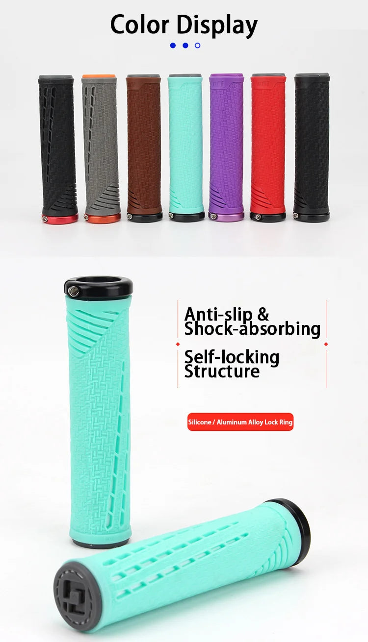 ODI-empuñaduras de bicicleta con bloqueo, empuñaduras ligeras de silicona y fibra de carbono, antideslizantes, absorción de impacto, agarre cómodo, accesorio para bicicleta