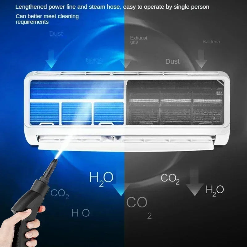 Limpiador a vapor de 2500W, lavadora a presión de alta temperatura, máquina de limpieza a vapor, aire acondicionado, cocina, hogar, coche, limpiador a vapor