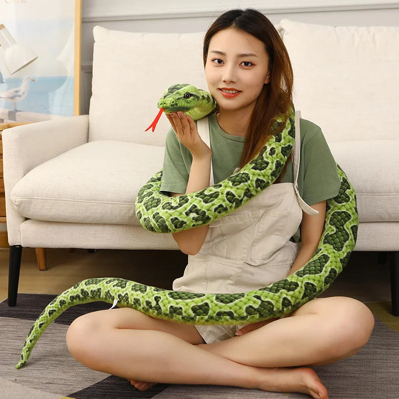 1 unidad de serpientes gigantes de 200cm, juguete de peluche de simulación de pitón dorado largo, serpiente de peluche, regalo para niños, decoración del hogar