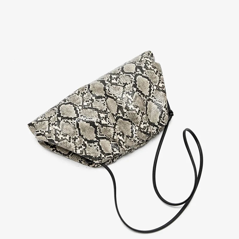 Bolsos de Mano con Diseño de Serpiente para Mujer, Bolso Tipo Dumpling, Clutch, Bandolera, Bolso de Hombro, Bolso de Diseñador de Lujo