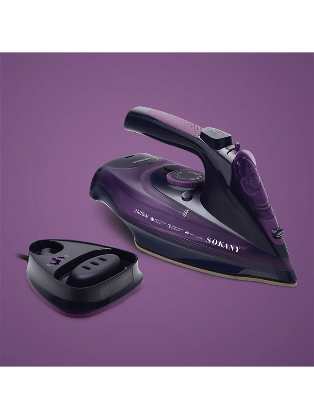 SONAKY-plancha de vapor inalámbrica, 2 en 1, con suela de cerámica y función de vapor Variable