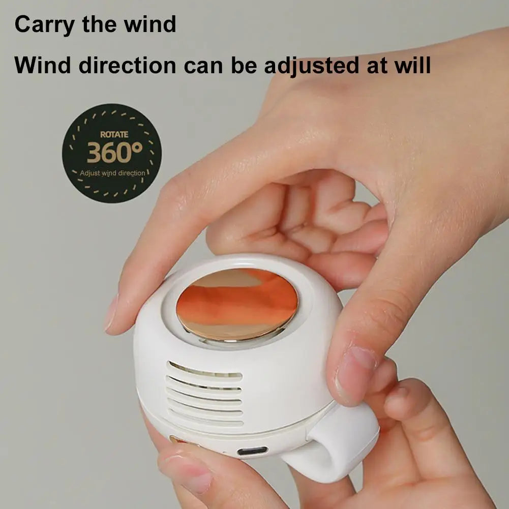 Mini ventilador con clip para colgar en la cintura y el cuello, ventilador eléctrico de refrigeración por aire, ventilador USB sin aspas para acampar al aire libre, accesorios de pesca