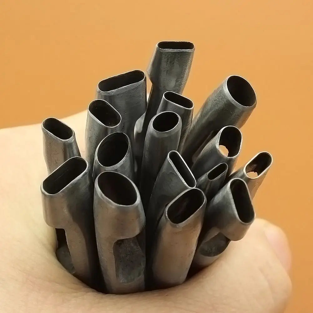 1 ud. Nuevo perforador de cuero para cinturones, herramienta DIY, perforador de agujeros huecos, ovalados, elípticos, de acero para manualidades