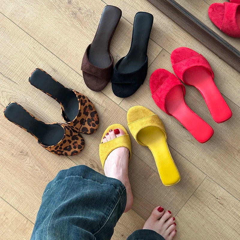 Sandalias de Verano para Mujer, Punta Abierta, Gamuza, Elegantes, Color Sólido, Tacón de Cuña, Zapatos de Vestir, Cómodas, para Playa y Exteriores