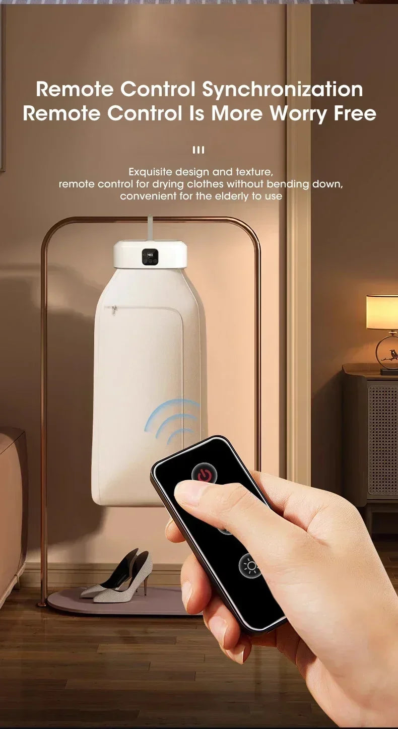Mini secadora portátil, secadora eléctrica plegable, armario doméstico de secado rápido con temporizador inteligente y bolsa de secado, estilo de viaje compacto