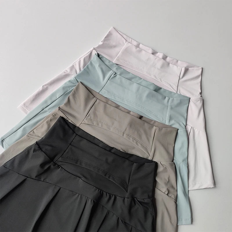 Falda corta deportiva de cintura alta para mujer, faldas deportivas de secado rápido para Fitness, Yoga, correr, tenis, Golf