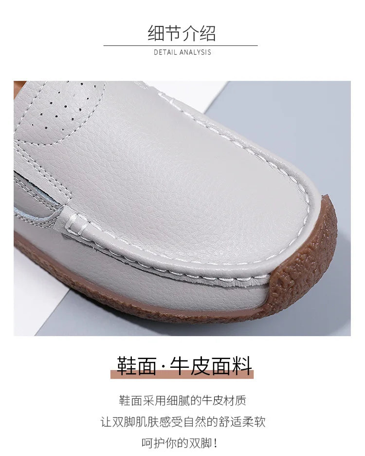 Zapatos informales De cuero genuino para Mujer, zapatillas De ocio, mocasines sin cordones De marca De lujo para Mujer, mocasines suaves para Mujer, Zapatos De Mujer