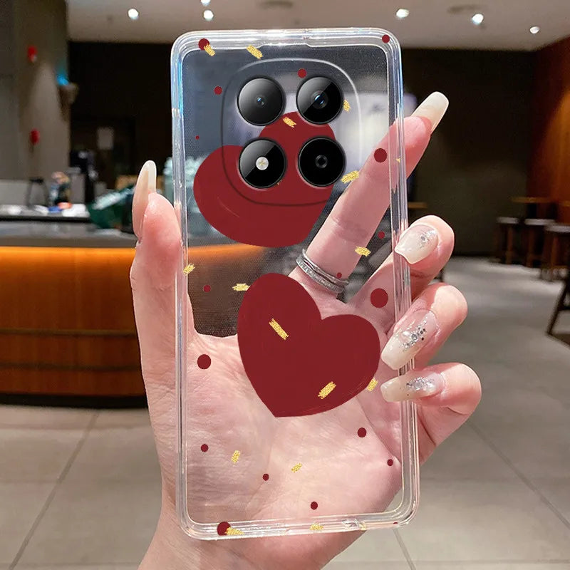 Funda para Teléfono Xiaomi Redmi Note 15 Pro 4G, Carcasa Protectora con Diseño de Lazo de Mariposa, Transparente, de Silicona TPU Suave