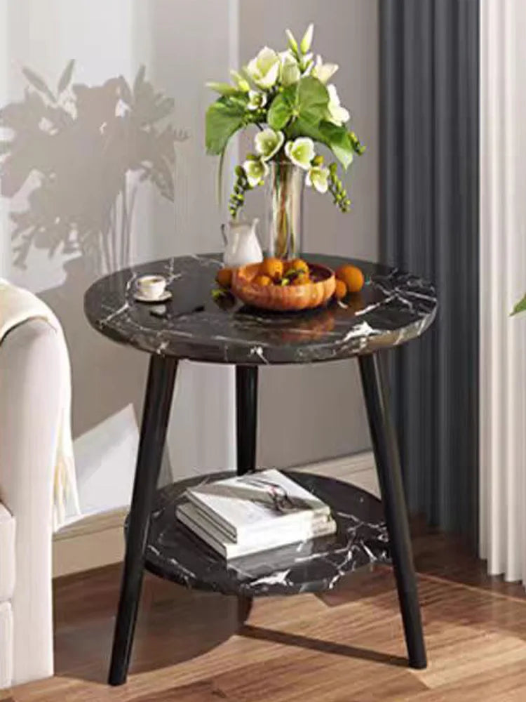 Mesa De Centro,estilo Marmol,minimalista,redonda,madera,sala