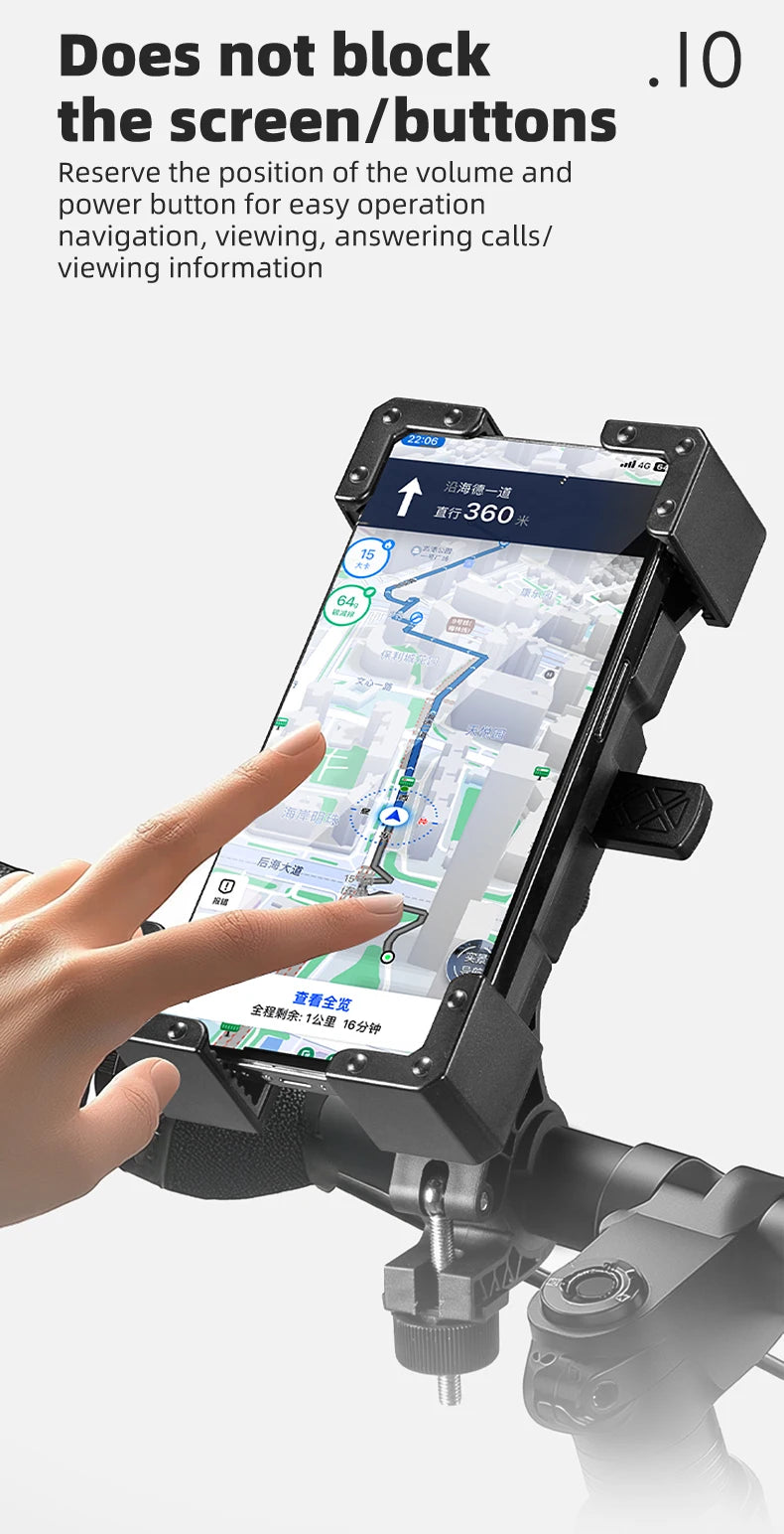 ROCKBROS Soporte para teléfono de bicicleta Monte liviano 4.5-7.2 pulgadas soporte para teléfono inteligente soporte de soporte de teléfonos accesorios para bicicletas
