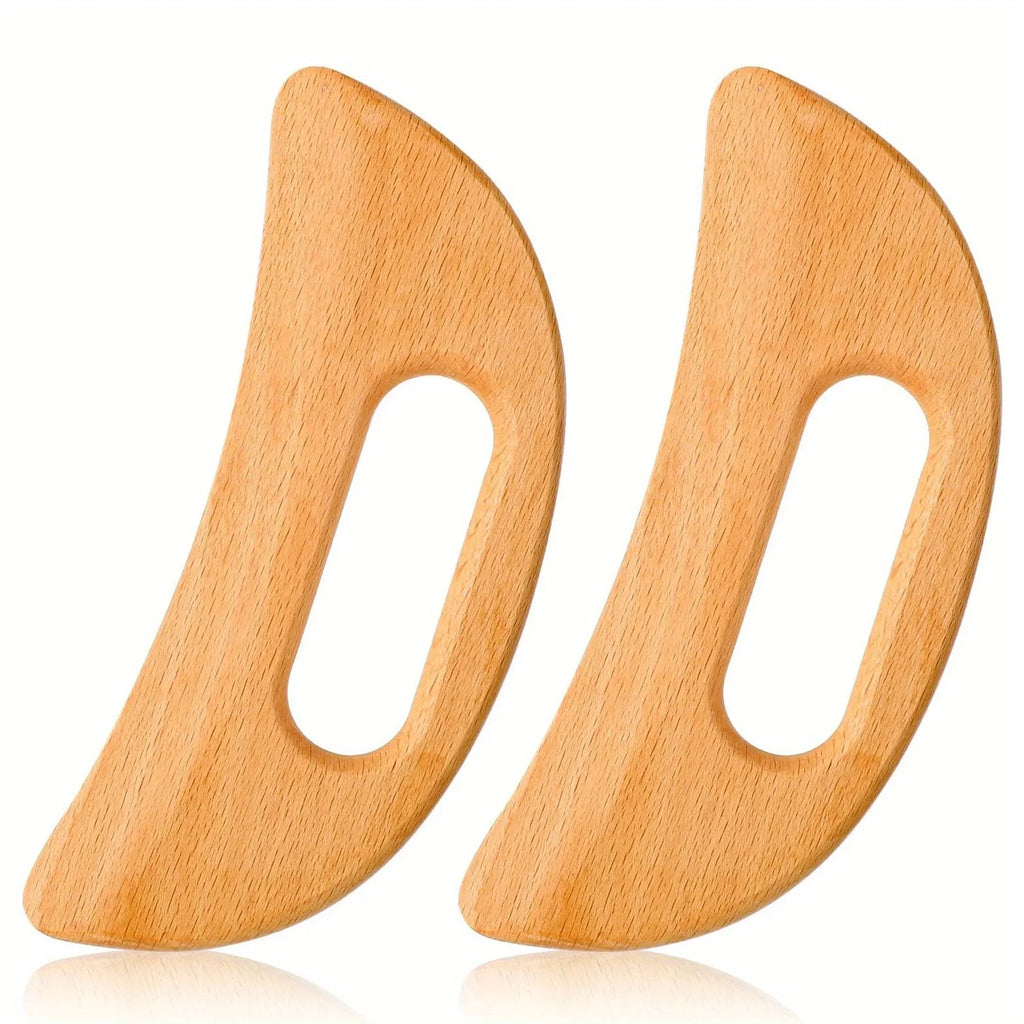Masajeador de drenaje linfático, herramienta Gua Sha de madera para masaje corporal, raspador para anticelulítico, paleta Gua Sha, 2 uds.