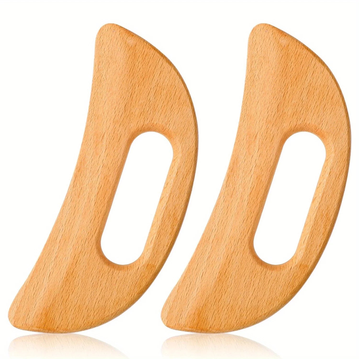 Masajeador de drenaje linfático, herramienta Gua Sha de madera para masaje corporal, raspador para anticelulítico, paleta Gua Sha, 2 uds.