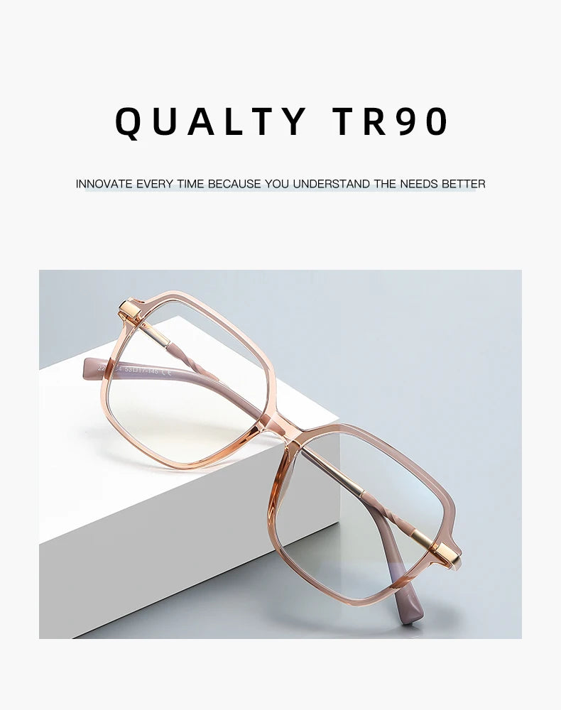 CLLOIO, gafas de lectura poligonales personalizadas de primera calidad, gafas de miopía a la moda para mujer, gafas graduadas con bloqueo de luz azul