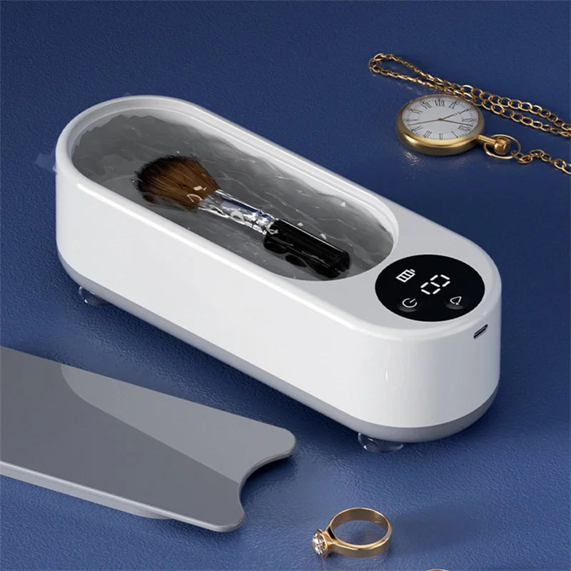 Máquina de limpieza doméstica portátil, limpiador ultrasónico de cápsulas limpias de 450ml, máquina limpiadora de joyas para anillos, gafas, brochas de maquillaje