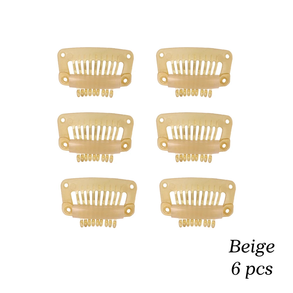Clips de peluca de plástico negro de 32Mm, Clip a presión utilizado para extensiones de cabello, postizos de trama, pelucas, pinzas para el cabello grandes, herramientas de estilismo, accesorios para peluca